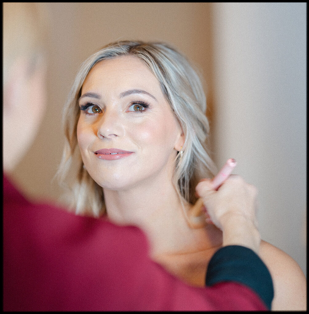 Model Nicole Headworth in Make up with Jess from Flawless Faces Essex. Layer Marney Tower Weddings Colchester, Essex. Tracey Davies Photography Fine Art Weddings. 