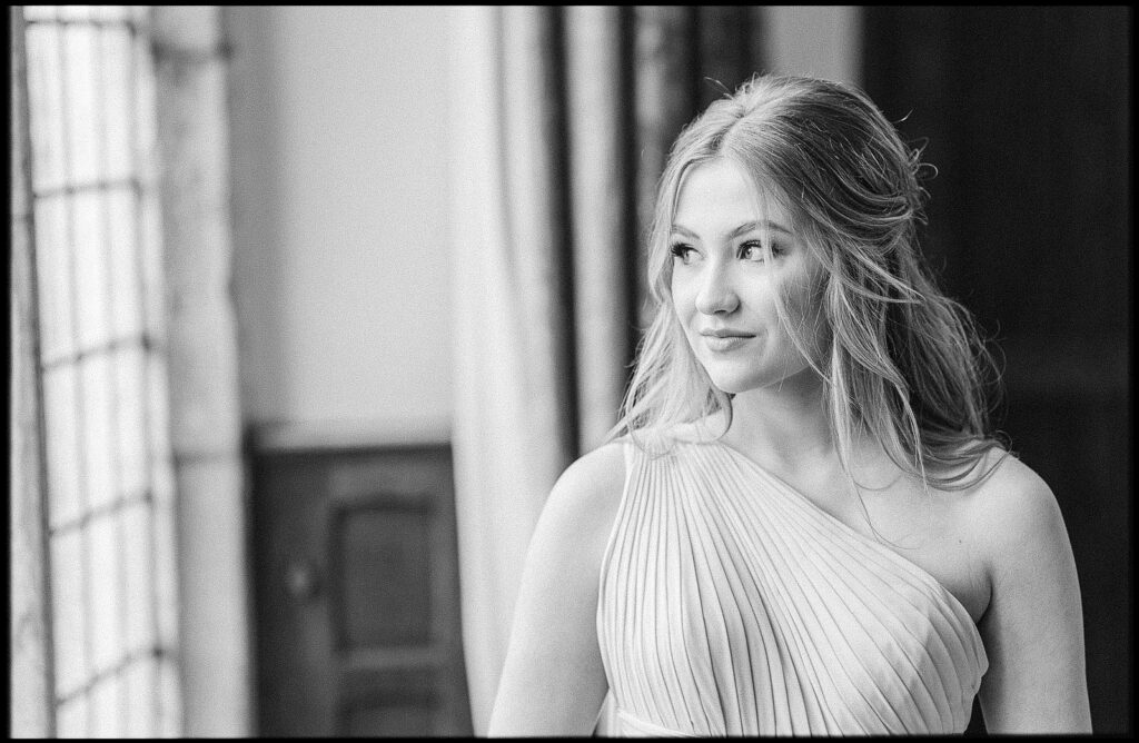 Model Lauryn Price at Layer Marney Tower. Amara Bridesmaid Studio Essex. Fine Art Wedding Styled Shoot Tracey Davies Photography. 